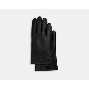 Coach Women's Black Leather Tech Gloves (CV864) Size Large - NWT $160